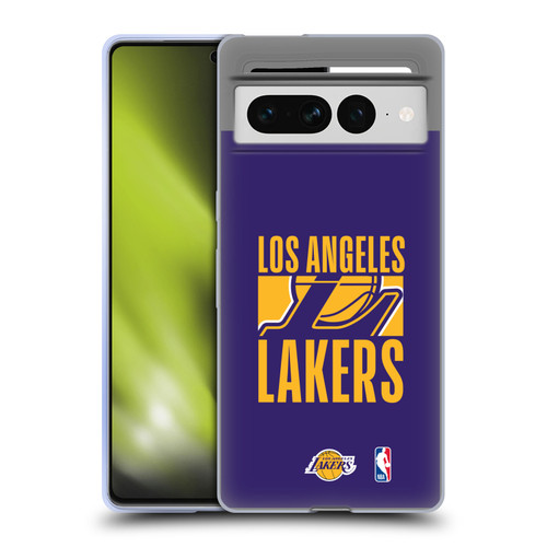 NBA Los Angeles Lakers Typography Soft Gel Case for Google Pixel 7 Pro