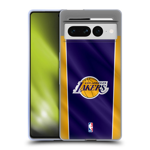 NBA Los Angeles Lakers Vertical Banner Soft Gel Case for Google Pixel 7 Pro