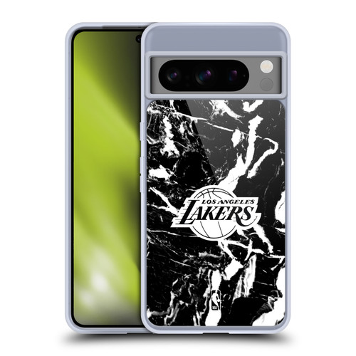 NBA Los Angeles Lakers Black Marble Soft Gel Case for Google Pixel 8 Pro