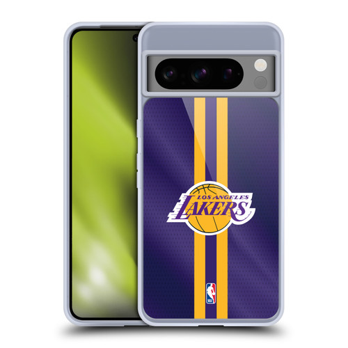 NBA Los Angeles Lakers Stripes Soft Gel Case for Google Pixel 8 Pro