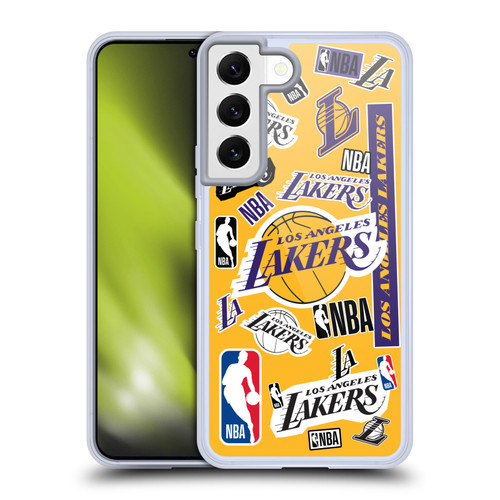 NBA Los Angeles Lakers Sticker Collage Soft Gel Case for Samsung Galaxy S22 5G & MagSafe