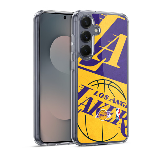 NBA Los Angeles Lakers Half Oversized Soft Gel Case for Samsung Galaxy S25 & MagSafe