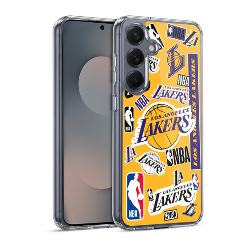 NBA Los Angeles Lakers Sticker Collage Soft Gel Case for Samsung Galaxy S25 & MagSafe