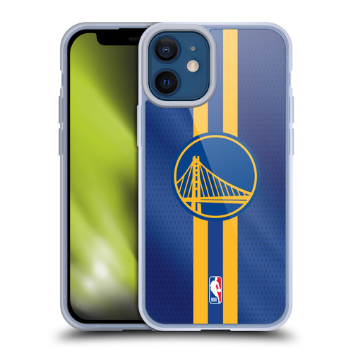 NBA Golden State Warriors Stripes Soft Gel Case for Apple iPhone 12 Mini & MagSafe