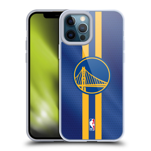 NBA Golden State Warriors Stripes Soft Gel Case for Apple iPhone 12 Pro Max & MagSafe
