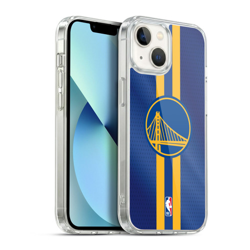 NBA Golden State Warriors Stripes Soft Gel Case for Apple iPhone 13