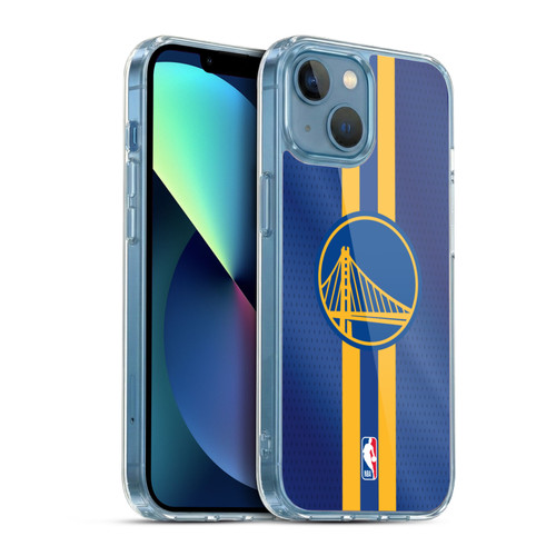 NBA Golden State Warriors Stripes Soft Gel Case for Apple iPhone 13 Mini & MagSafe