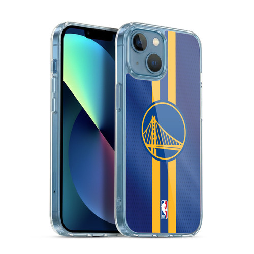 NBA Golden State Warriors Stripes Soft Gel Case for Apple iPhone 13 Mini & MagSafe
