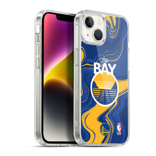 NBA Golden State Warriors Marble Agates Soft Gel Case for Apple iPhone 14 Plus & MagSafe