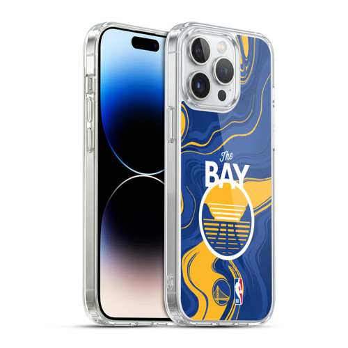 NBA Golden State Warriors Marble Agates Soft Gel Case for Apple iPhone 14 Pro Max & MagSafe