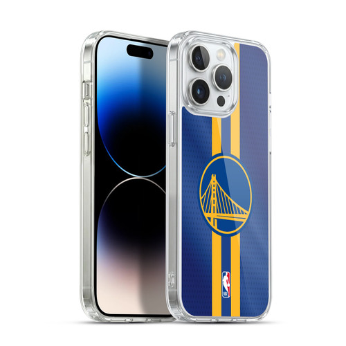 NBA Golden State Warriors Stripes Soft Gel Case for Apple iPhone 14 Pro Max & MagSafe