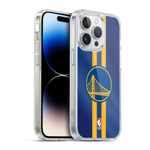 NBA Golden State Warriors Stripes Soft Gel Case for Apple iPhone 14 Pro & MagSafe