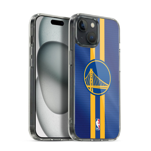 NBA Golden State Warriors Stripes Soft Gel Case for Apple iPhone 15 & MagSafe