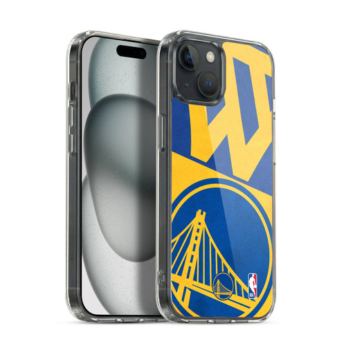 NBA Golden State Warriors Half Oversized Soft Gel Case for Apple iPhone 15 Plus & MagSafe