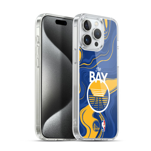 NBA Golden State Warriors Marble Agates Soft Gel Case for Apple iPhone 15 Pro Max & MagSafe