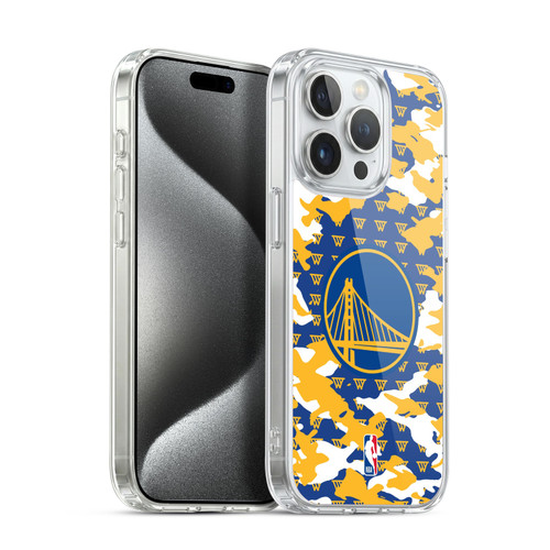 NBA Golden State Warriors Camouflage Soft Gel Case for Apple iPhone 15 Pro & MagSafe