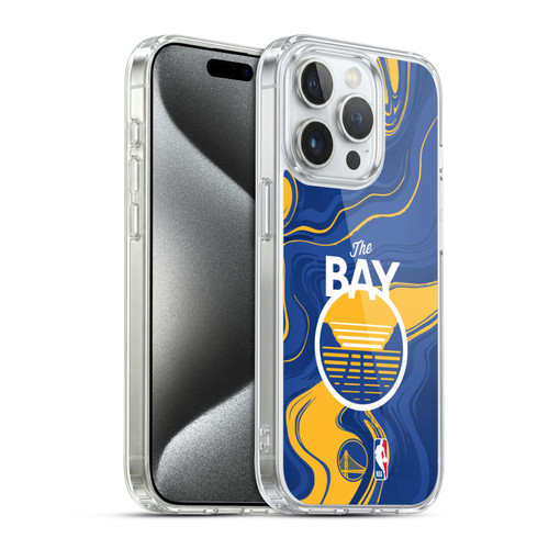 NBA Golden State Warriors Marble Agates Soft Gel Case for Apple iPhone 15 Pro & MagSafe
