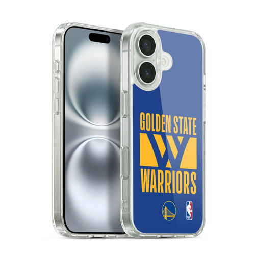 NBA Golden State Warriors Typography Soft Gel Case for Apple iPhone 16 & MagSafe