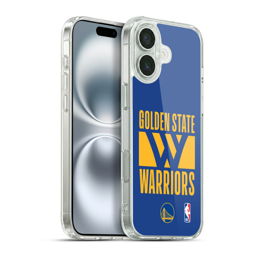 NBA Golden State Warriors Typography Soft Gel Case for Apple iPhone 16 Plus & MagSafe