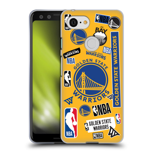 NBA Golden State Warriors Sticker Collage Soft Gel Case for Google Pixel 3