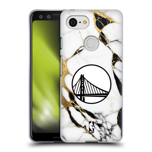 NBA Golden State Warriors White Marble Soft Gel Case for Google Pixel 3