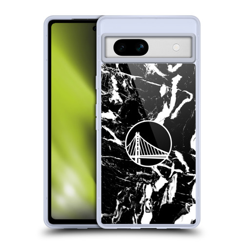 NBA Golden State Warriors Black Marble Soft Gel Case for Google Pixel 7a