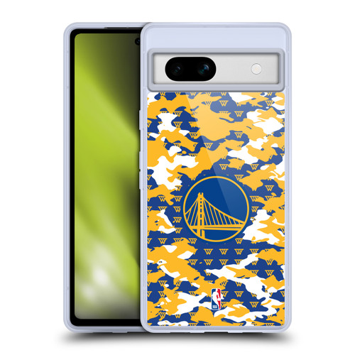 NBA Golden State Warriors Camouflage Soft Gel Case for Google Pixel 7a