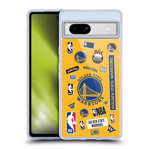NBA Golden State Warriors Sticker Collage Soft Gel Case for Google Pixel 7a