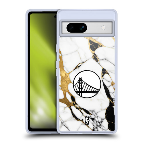NBA Golden State Warriors White Marble Soft Gel Case for Google Pixel 7a