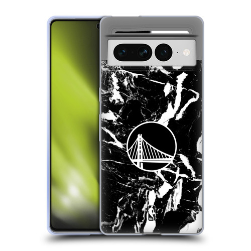NBA Golden State Warriors Black Marble Soft Gel Case for Google Pixel 7 Pro
