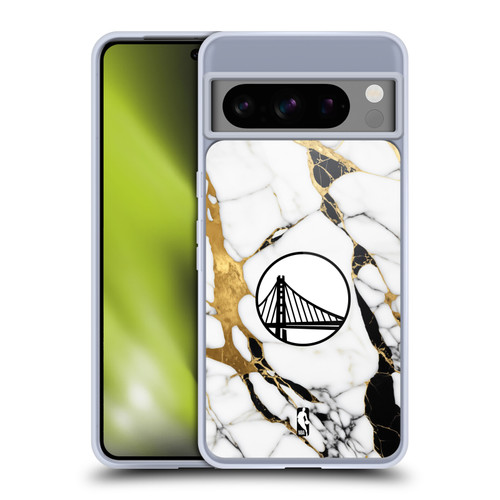 NBA Golden State Warriors White Marble Soft Gel Case for Google Pixel 8 Pro
