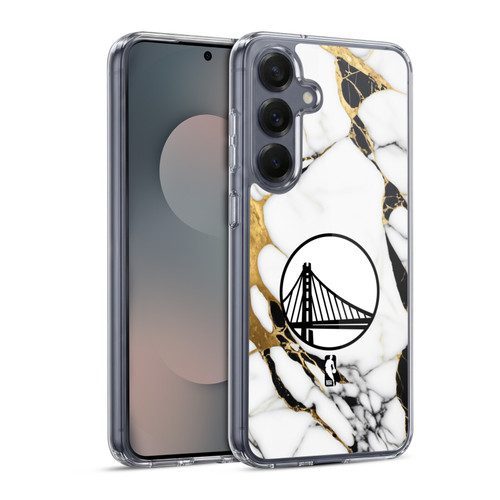 NBA Golden State Warriors White Marble Soft Gel Case for Samsung Galaxy S25 & MagSafe