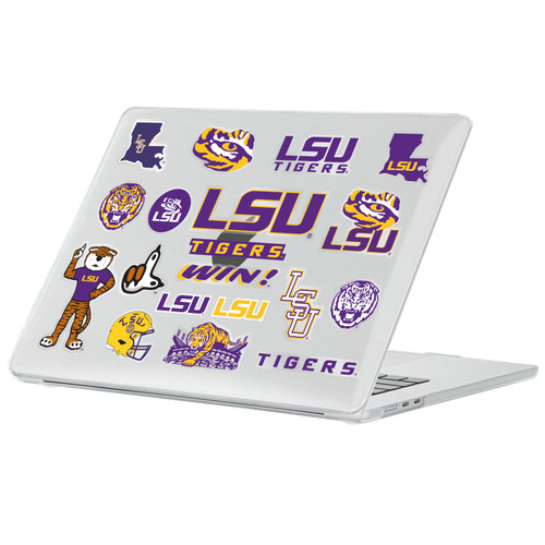 Louisiana State University LSU Louisiana State University LSU Mix Logos Clear Hard Crystal Armour Laptop Case for Apple MacBook Air 13.6" M2 A2681/M3 A3113/M4 A3240 2022/2024/2025
