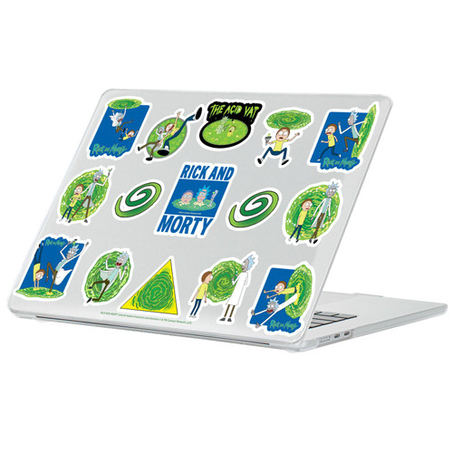 Rick And Morty Icons Portal Clear Hard Crystal Armour Laptop Case for Apple MacBook Air 13.6" A2681/A3113/A3240/A3449 2022/2024/2025/2026