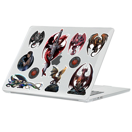 Anne Stokes Fantasy Art Collection Dragons Clear Glitter Hard Crystal Armour Laptop Case for Apple MacBook Air 13.6" A2681/A3113/A3240/A3449 2022/2024/2025/2026