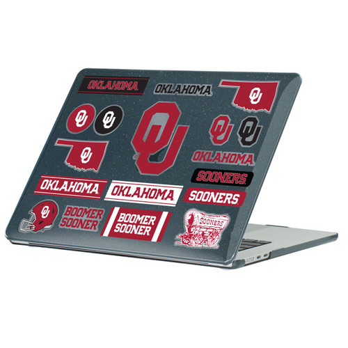 University of Oklahoma OU The University of Oklahoma Mix Logos Black Glitter Hard Crystal Armour Laptop Case for Apple MacBook Air 13.6" A2681/A3113/A3240/A3449 2022/2024/2025/2026