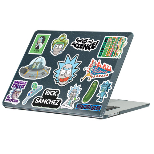 Rick And Morty Icons Rick Sanchez Black Glitter Hard Crystal Armour Laptop Case for Apple MacBook Air 13.6" A2681/A3113/A3240/A3449 2022/2024/2025/2026
