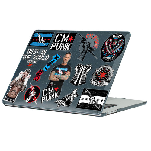 WWE CM Punk Icons Black Glitter Hard Crystal Armour Laptop Case for Apple MacBook Air 13.6" A2681/A3113/A3240/A3449 2022/2024/2025/2026