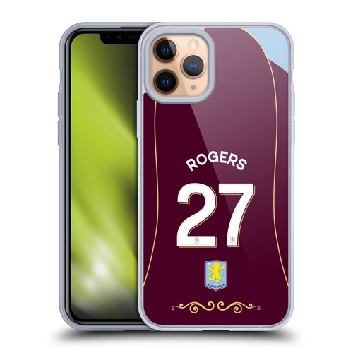 Aston Villa Football Club 2025/26 Players Home Kit 1st Group Morgan Rogers Soft Gel Case for Apple iPhone 11 Pro