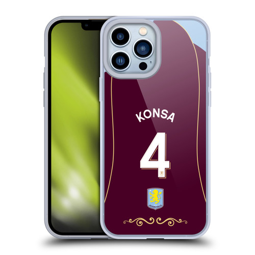 Aston Villa Football Club 2025/26 Players Home Kit 1st Group Ezri Konsa Soft Gel Case for Apple iPhone 13 Pro Max