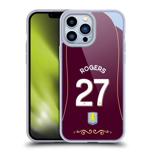 Aston Villa Football Club 2025/26 Players Home Kit 1st Group Morgan Rogers Soft Gel Case for Apple iPhone 13 Pro Max
