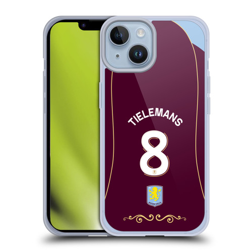 Aston Villa Football Club 2025/26 Players Home Kit 1st Group Youri Tielemans Soft Gel Case for Apple iPhone 14
