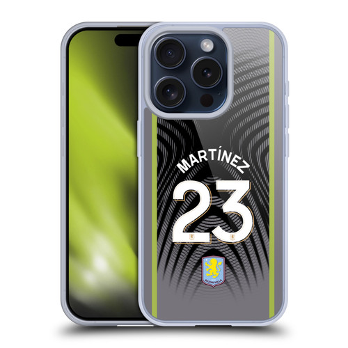 Aston Villa Football Club 2025/26 Players Home Kit 1st Group Emiliano Martínez Soft Gel Case for Apple iPhone 15 Pro