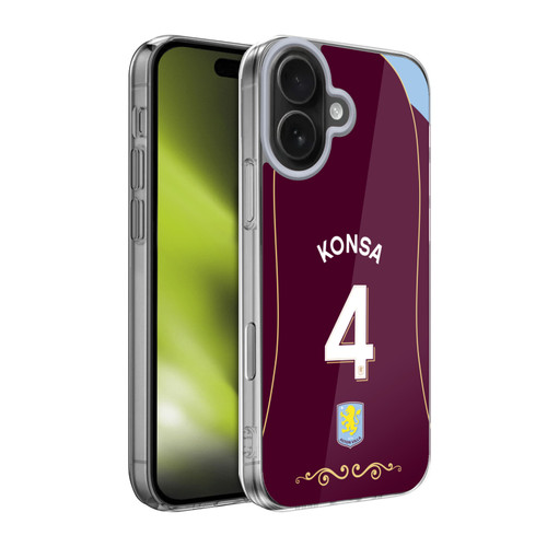 Aston Villa Football Club 2025/26 Players Home Kit 1st Group Ezri Konsa Soft Gel Case for Apple iPhone 17