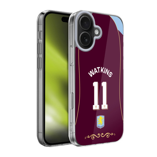 Aston Villa Football Club 2025/26 Players Home Kit 1st Group Ollie Watkins Soft Gel Case for Apple iPhone 17