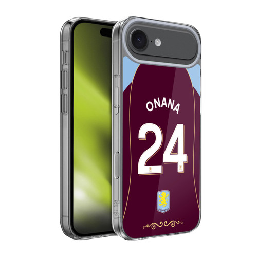 Aston Villa Football Club 2025/26 Players Home Kit 1st Group Amadou Onana Soft Gel Case for Apple iPhone 17 Air