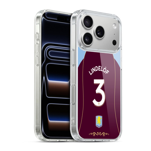 Aston Villa Football Club 2025/26 Players Home Kit 1st Group Victor Lindelöf Soft Gel Case for Apple iPhone 17 Pro
