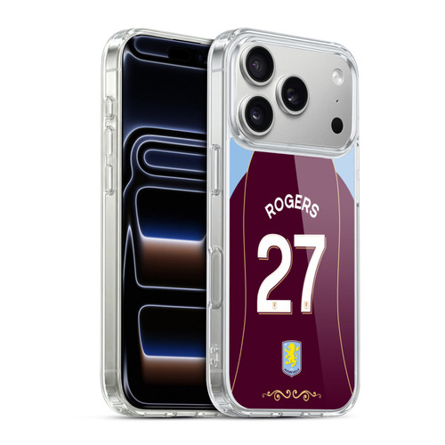 Aston Villa Football Club 2025/26 Players Home Kit 1st Group Morgan Rogers Soft Gel Case for Apple iPhone 17 Pro