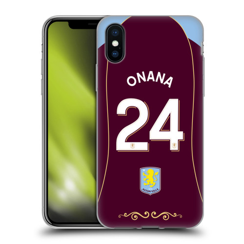 Aston Villa Football Club 2025/26 Players Home Kit 1st Group Amadou Onana Soft Gel Case for Apple iPhone X / iPhone XS