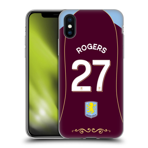 Aston Villa Football Club 2025/26 Players Home Kit 1st Group Morgan Rogers Soft Gel Case for Apple iPhone X / iPhone XS